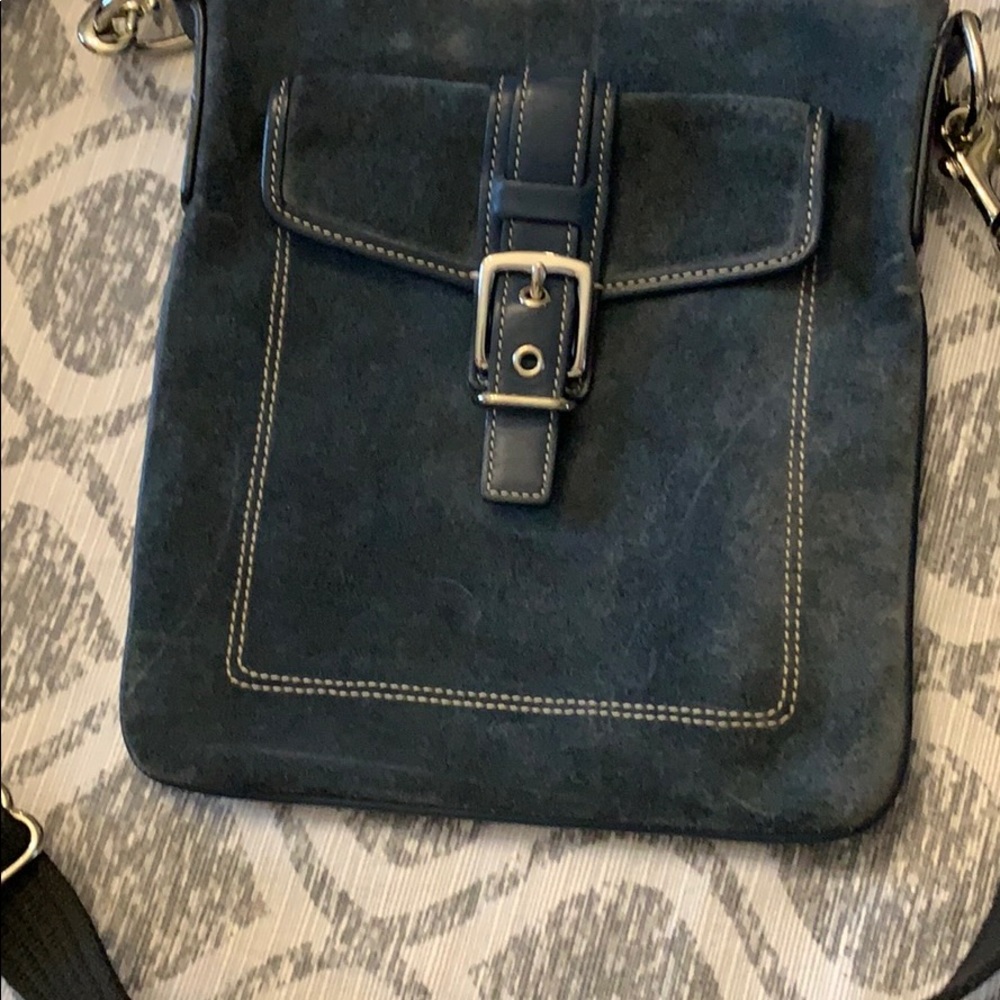 Coach cross body suede blue